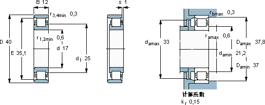 SKFN 203 ECP軸承圖紙