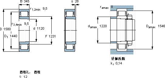 SKFNU 30/1120 K/VA901軸承圖紙
