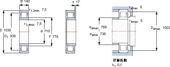 SKFNU 10/710 ECN2MA軸承圖紙