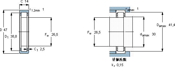 SKFRNU 204 ECP軸承圖紙