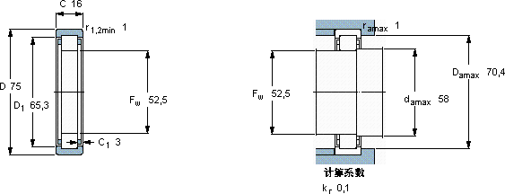 SKFRNU 1009 ECP軸承圖紙