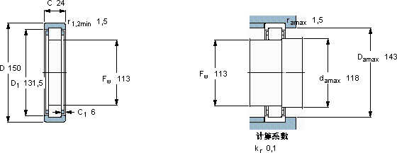 SKFRNU 1020 ML軸承圖紙
