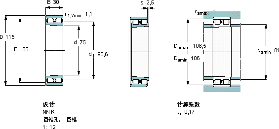 SKFNN 3015 KTN/SP軸承圖紙