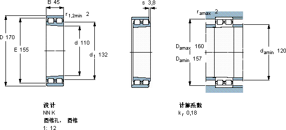 SKFNN 3022 KTN9/SP軸承圖紙