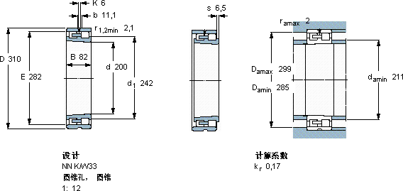 SKFNN 3040 K/SPW33軸承圖紙