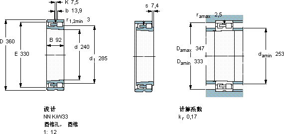 SKFNN 3048 K/SPW33軸承圖紙