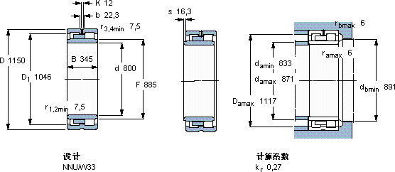 SKFNNU 40/800 M/W33軸承圖紙