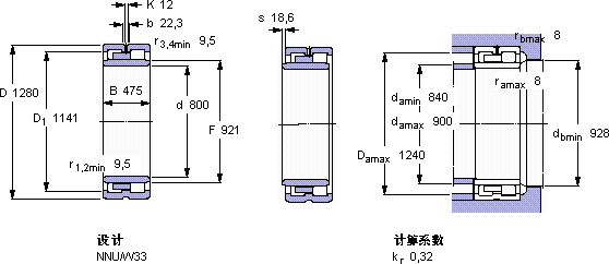 SKFNNU 41/800 M/W33軸承圖紙