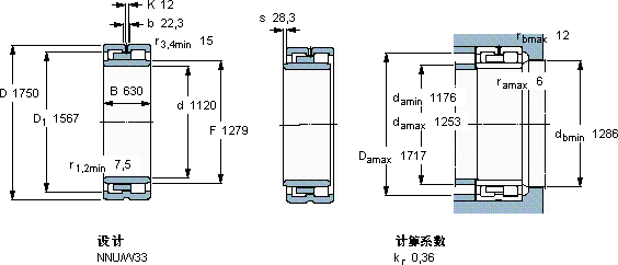 SKFNNU 41/1120 M/W33軸承圖紙