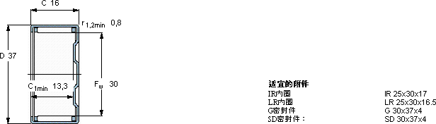 SKFBK 3016軸承圖紙