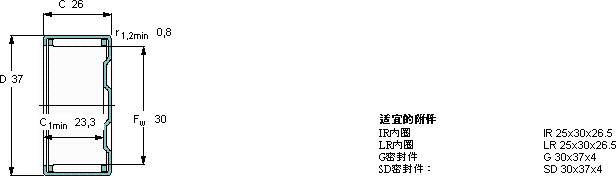 SKFBK 3026軸承圖紙