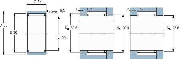 SKFRNAO 25x35x17軸承圖紙
