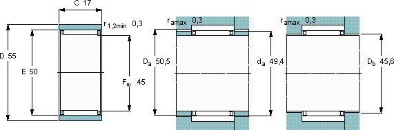 SKFRNAO 45x55x17軸承圖紙