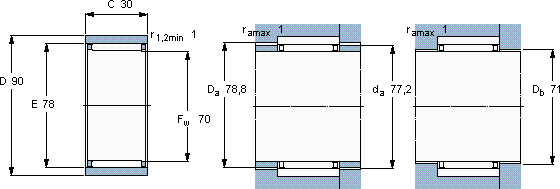 SKFRNAO 70x90x30軸承圖紙