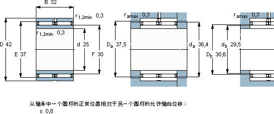 SKFNAO 25x42x32軸承圖紙