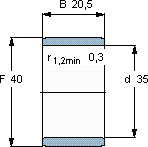 SKFIR 35x40x20.5軸承圖紙
