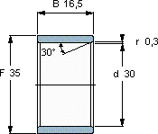 SKFLR 30x35x16.5軸承圖紙