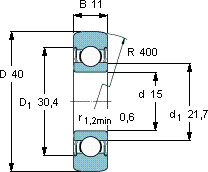 SKF361202 R軸承圖紙