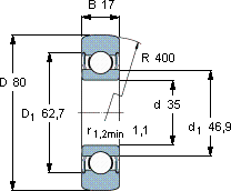 SKF361207 R軸承圖紙