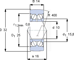 SKF305800 C-2Z軸承圖紙