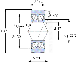 SKF305803 C-2Z軸承圖紙