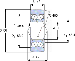 SKF305807 C-2Z軸承圖紙
