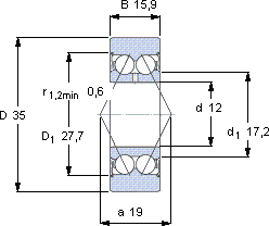 SKF305701 C-2Z軸承圖紙