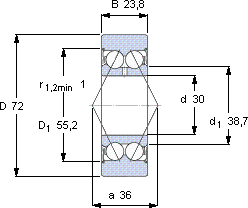 SKF305706 C-2Z軸承圖紙