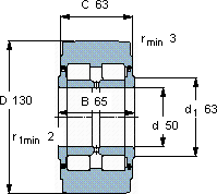 SKFNNTR 50x130x65.2ZL軸承圖紙