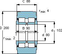 SKFNNTR 80x200x90.2ZL軸承圖紙