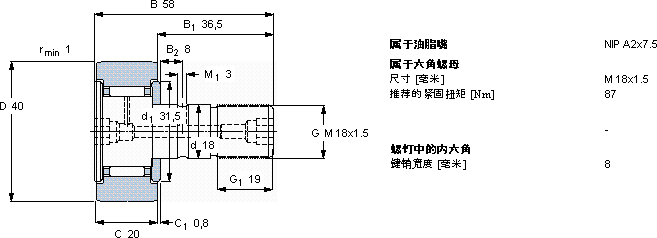 SKFKR 40 B軸承圖紙