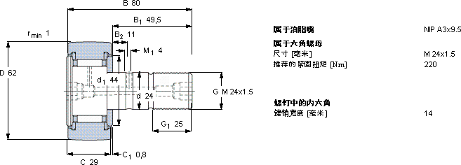 SKFKR 62 PPA軸承圖紙