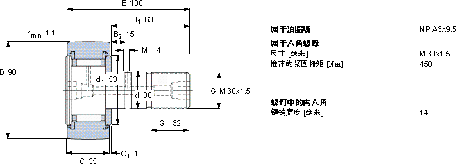 SKFKR 90 PPA軸承圖紙