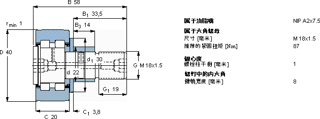 SKFPWKRE 40.2RS軸承圖紙