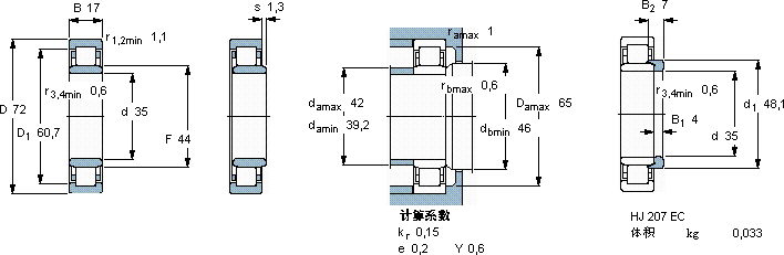 SKFNU 207 ECM *軸承圖紙