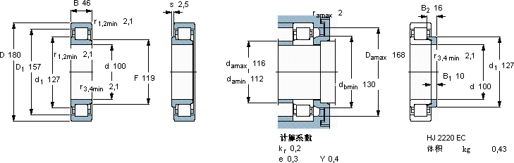 SKFNJ 2220 ECM *軸承圖紙