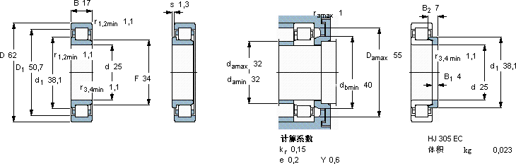 SKFNJ 305 ECP *軸承圖紙