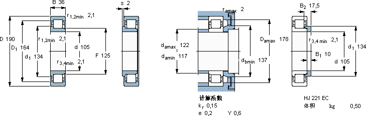 SKFNJ 221 ECML *軸承圖紙