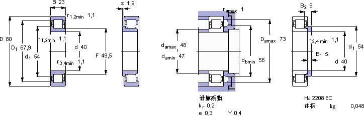 SKFNJ 2208 ECML *軸承圖紙