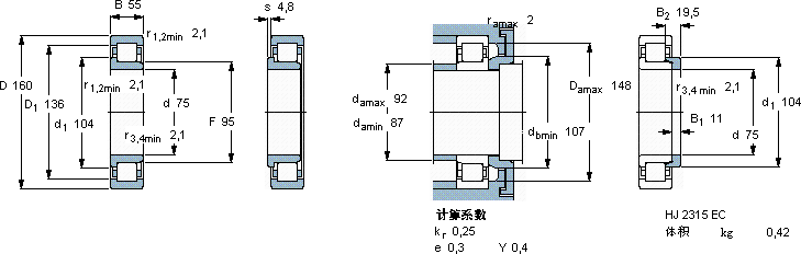 SKFNJ 2315 ECML *軸承圖紙