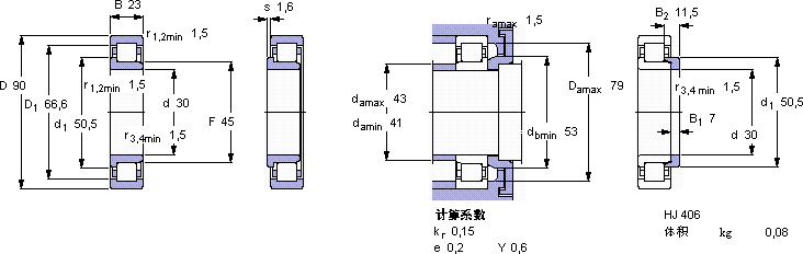 SKFNJ 406 MA軸承圖紙