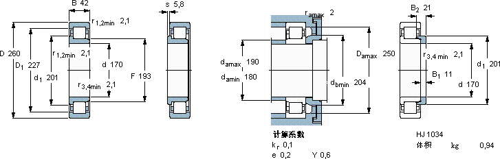 SKFNJ 1034 ML軸承圖紙