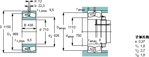 SKF241/710 ECA/W33軸承圖紙