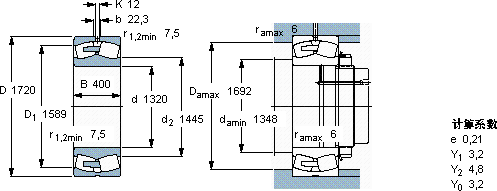 SKF249/1320 CAF/W33軸承圖紙