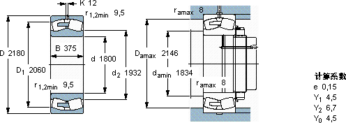 SKF248/1800 CAFA/W20軸承圖紙