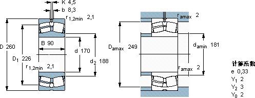 SKF24034 CC/W33 *軸承圖紙