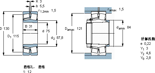 SKF22215 EK *軸承圖紙