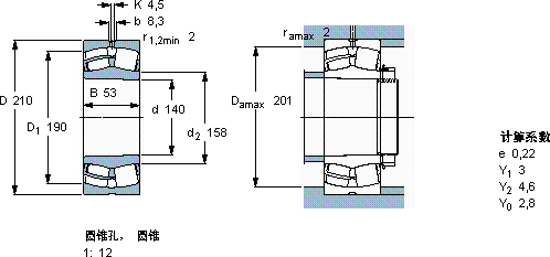 SKF23028 CCK/W33 *軸承圖紙