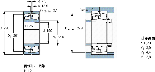 SKF23038 CCK/W33 *軸承圖紙