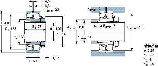 SKF22222 EK + H 322 *軸承圖紙